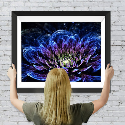 Glühende blaue Chrysantheme Diamond Painting