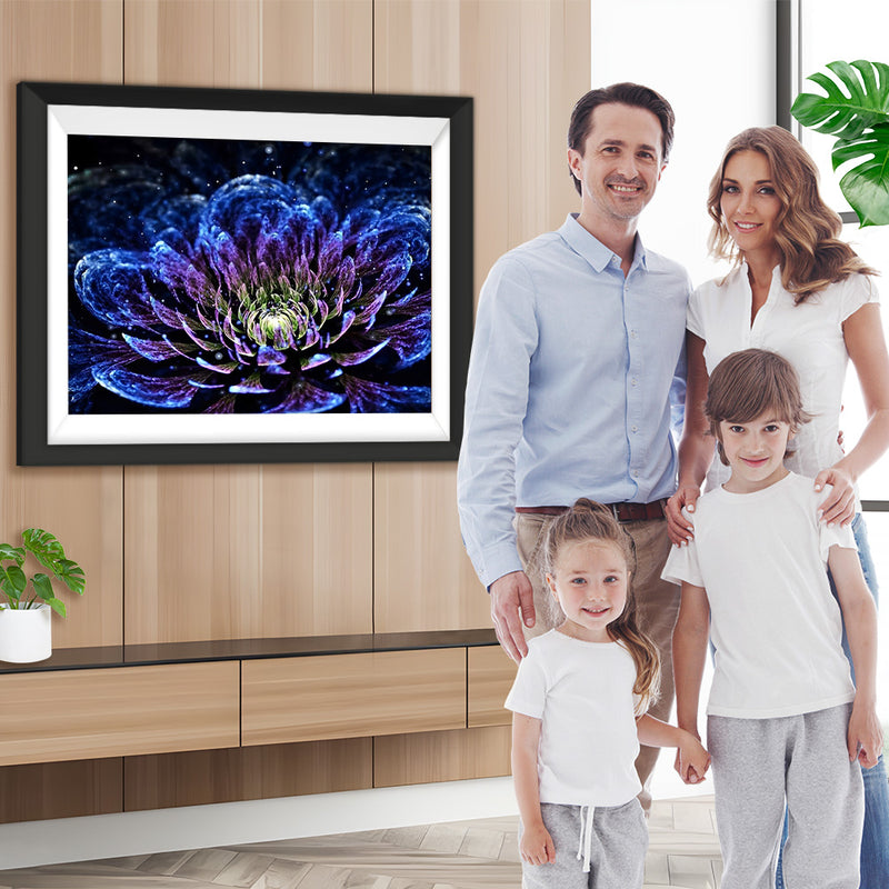 Glühende blaue Chrysantheme Diamond Painting