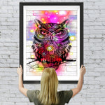 Glühende bunte Eule Diamond Painting