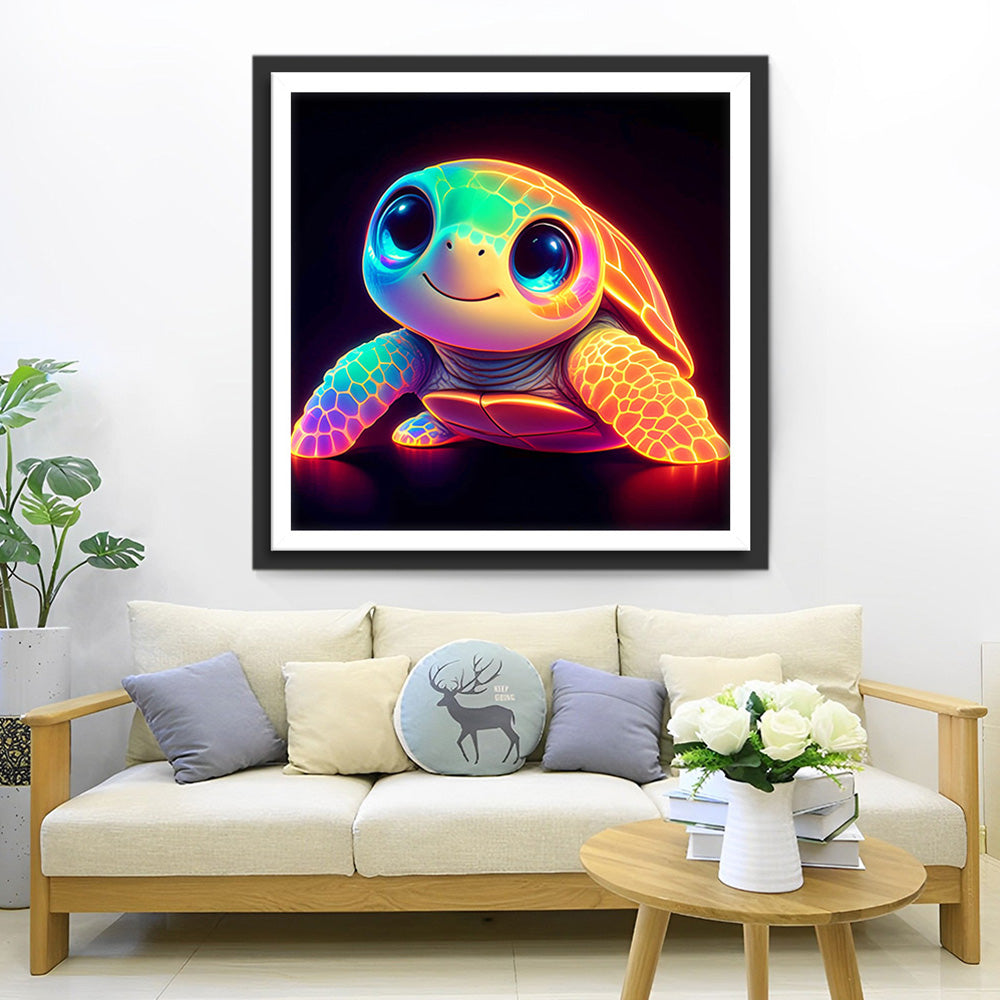 Glühende bunte Schildkröte Diamond Painting