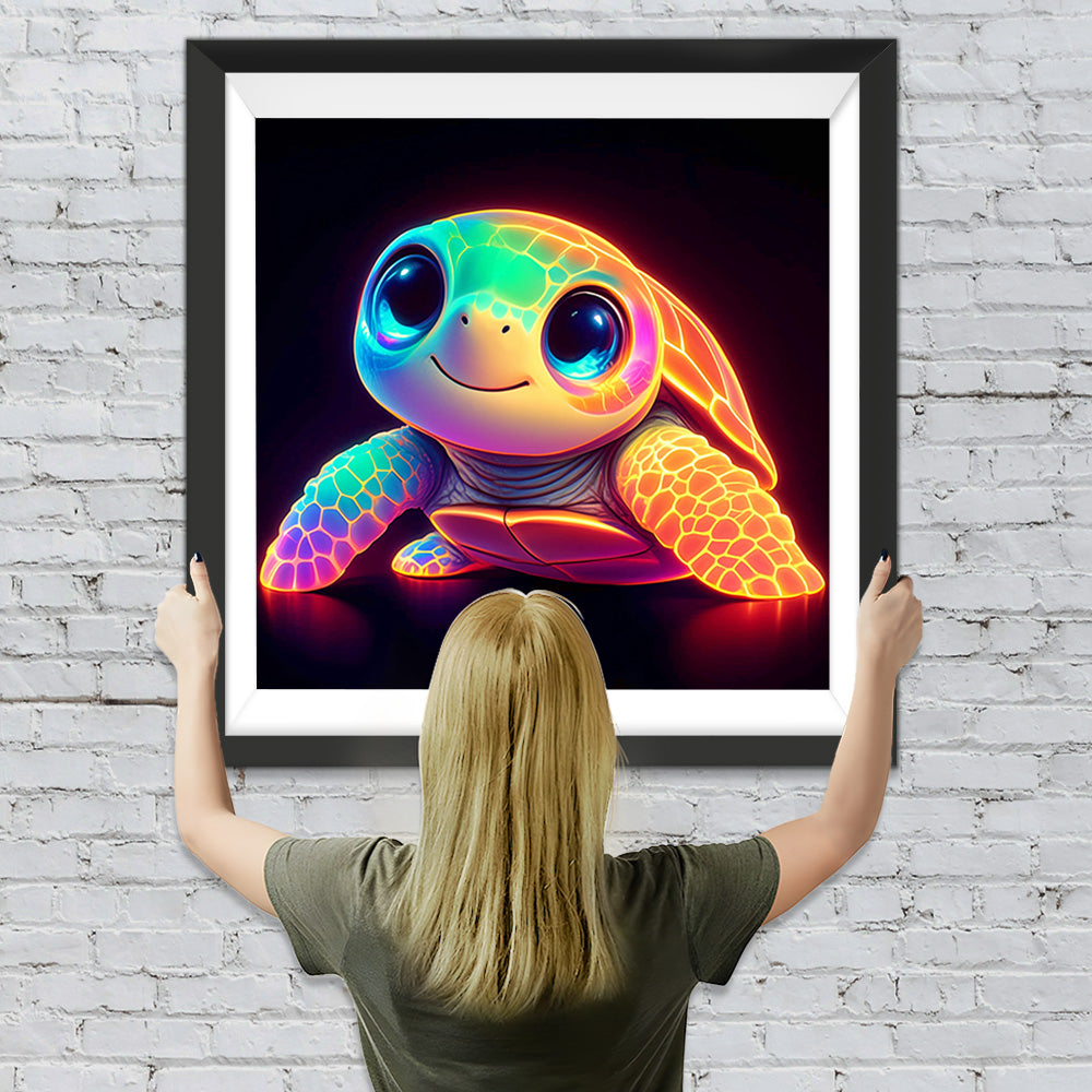 Glühende bunte Schildkröte Diamond Painting