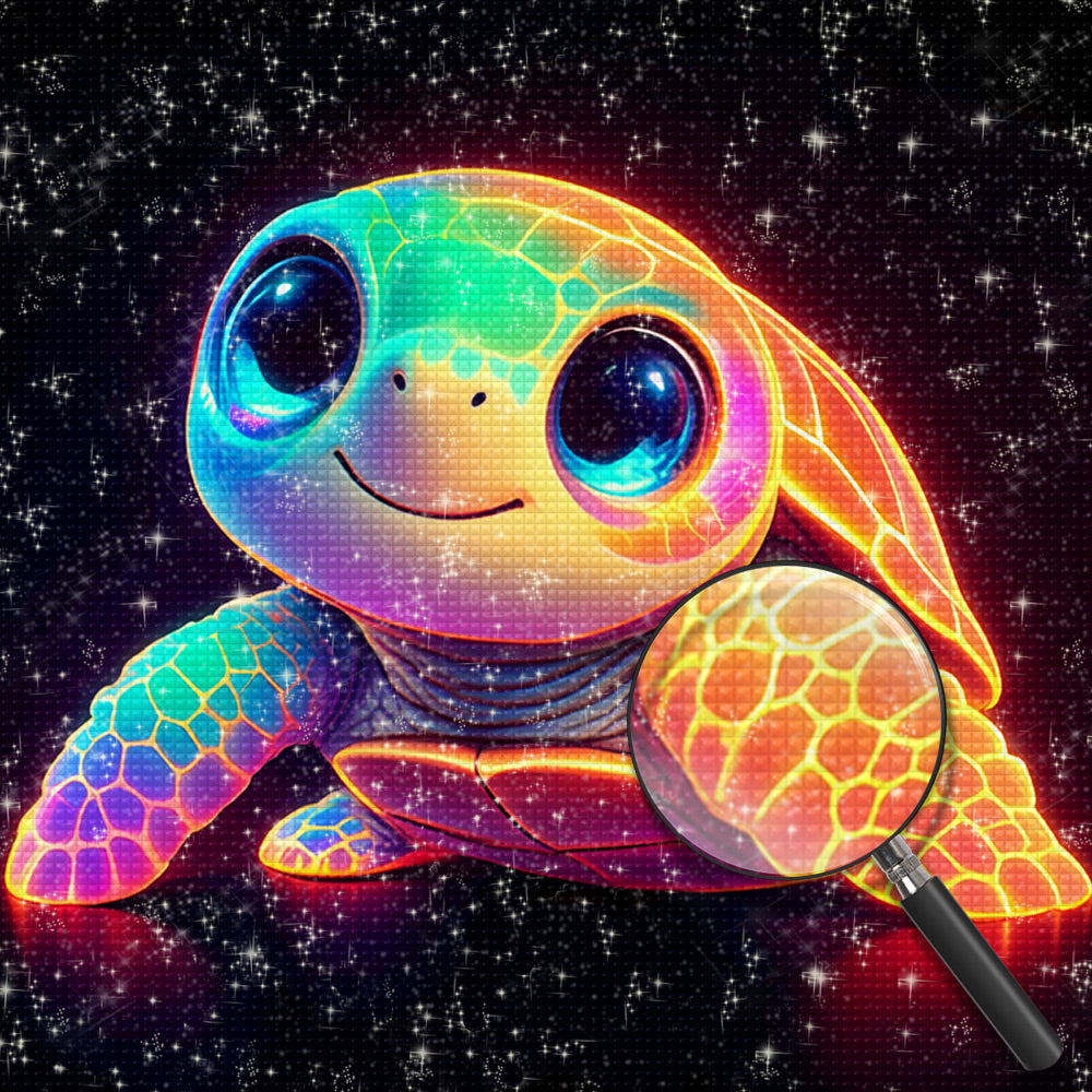 Glühende bunte Schildkröte Diamond Painting