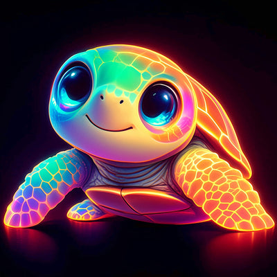 Glühende bunte Schildkröte Diamond Painting