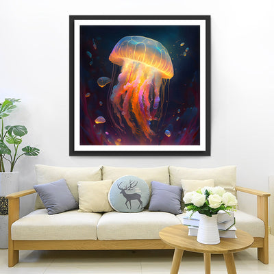Glühende gelbe Qualle Diamond Painting