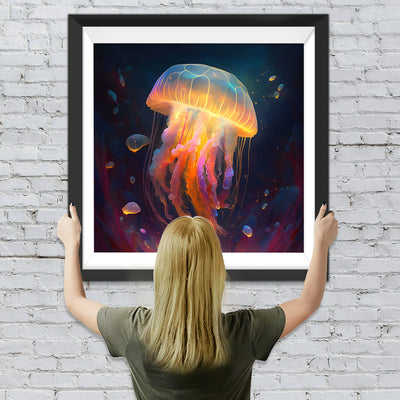 Glühende gelbe Qualle Diamond Painting