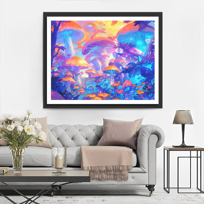 Glühende Pilze im Wald Diamond Painting