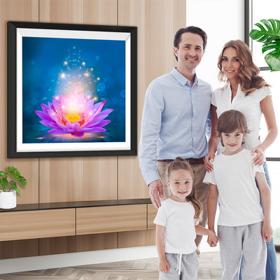 Glühender lila Lotus Diamond Painting