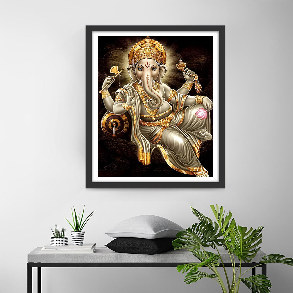 Golden Hinduism Ganesha Diamond Painting