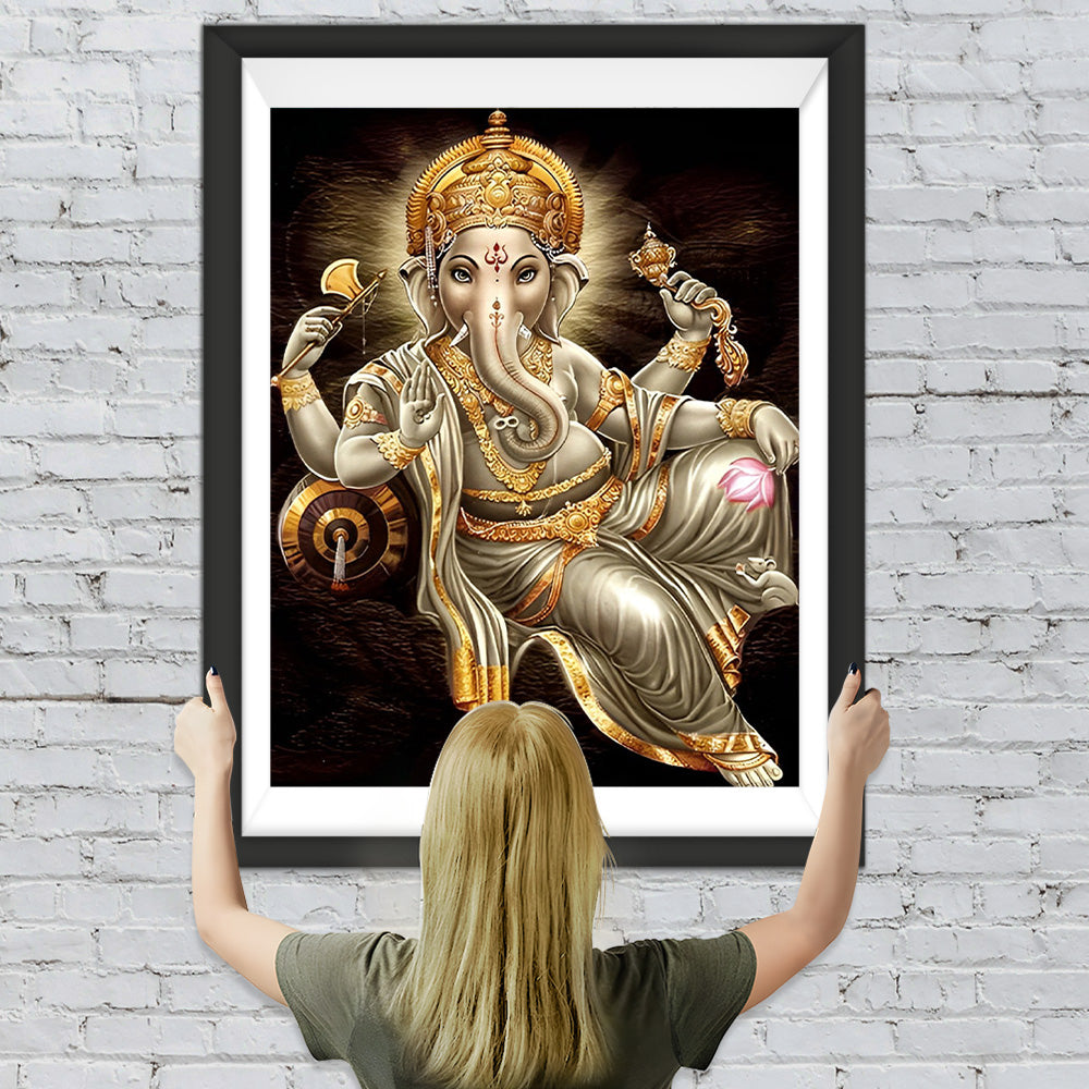 Golden Hinduism Ganesha Diamond Painting