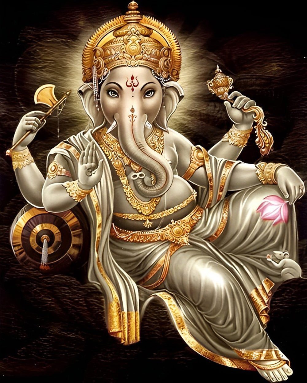 Golden Hinduism Ganesha Diamond Painting