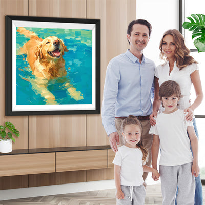 Golden Retriever im Wasser Diamond Painting