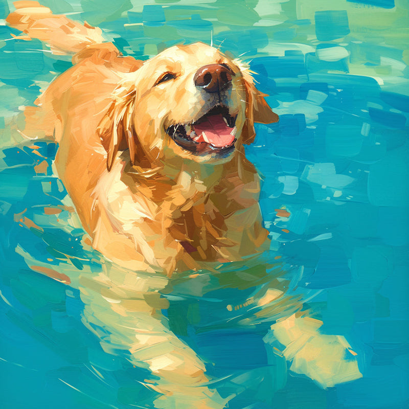 Golden Retriever im Wasser Diamond Painting