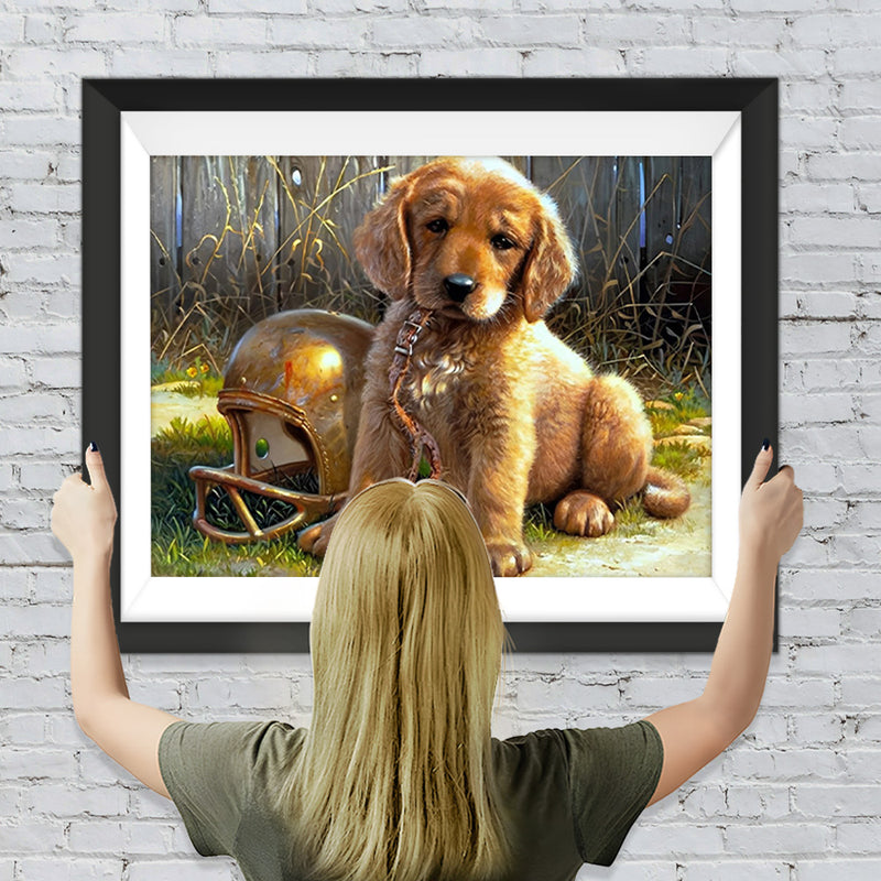 Golden Retriever und Rugby Diamond Painting