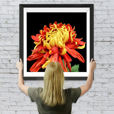 Golden-rote Blume Diamond Painting