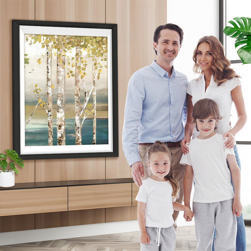 Goldene Birkenbäume Diamond Painting