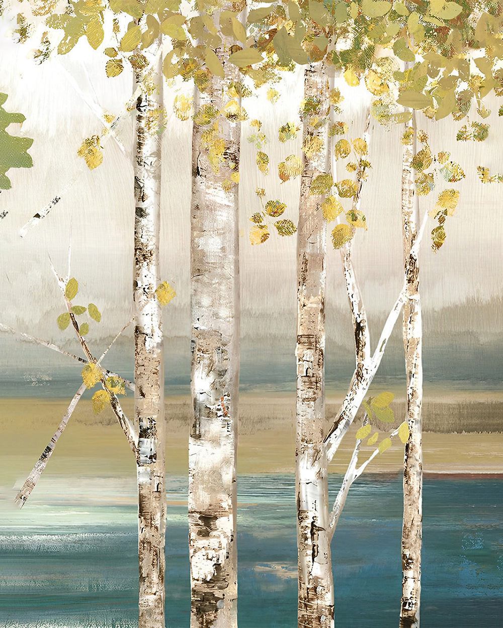 Goldene Birkenbäume Diamond Painting