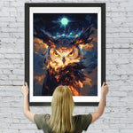 Goldene Eule in den Wolken Diamond Painting