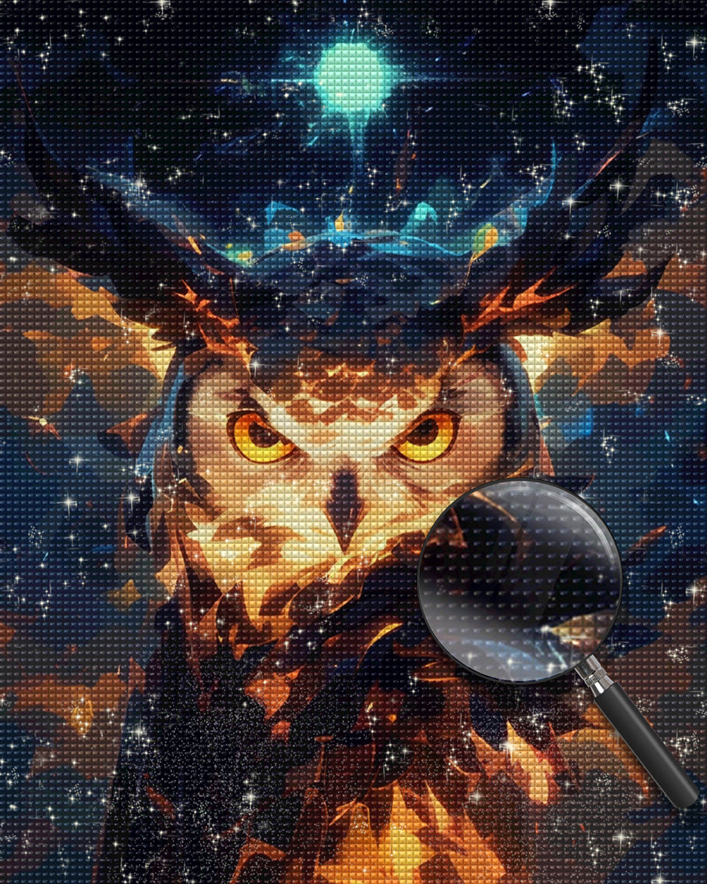 Goldene Eule in den Wolken Diamond Painting