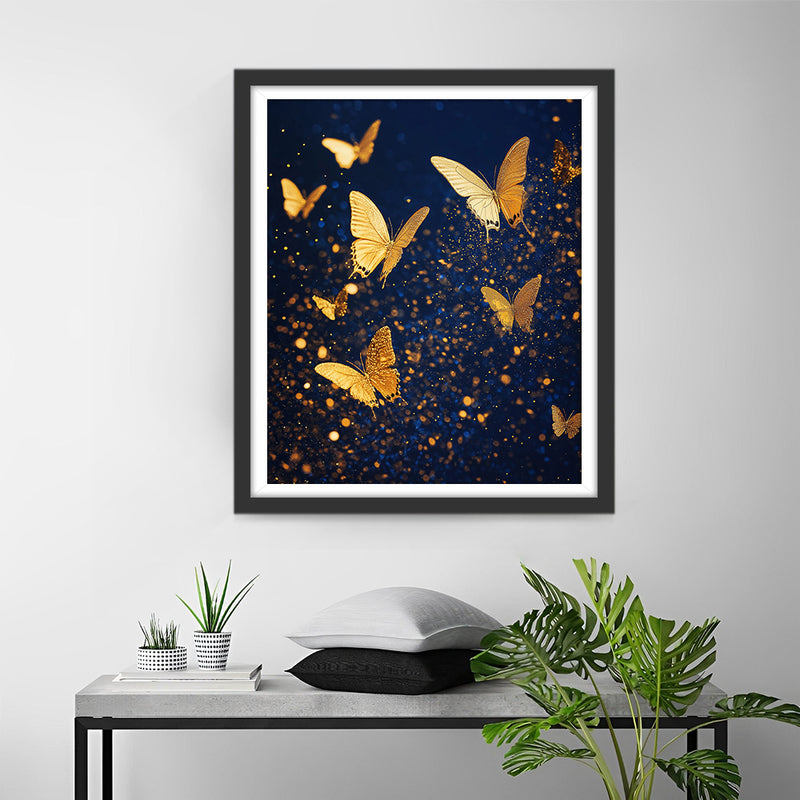 Goldene Schmetterlinge Fliegen Diamond Painting