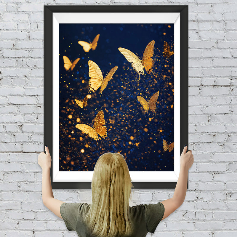Goldene Schmetterlinge Fliegen Diamond Painting