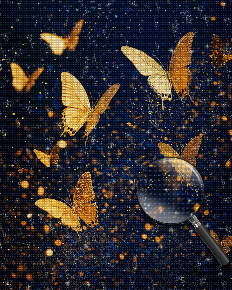 Goldene Schmetterlinge Fliegen Diamond Painting