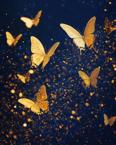 Goldene Schmetterlinge Fliegen Diamond Painting
