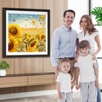 Goldene Sonnenblumen auf dem Feld Diamond Painting