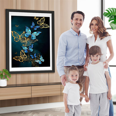 Goldene und blaue Schmetterlinge Diamond Painting