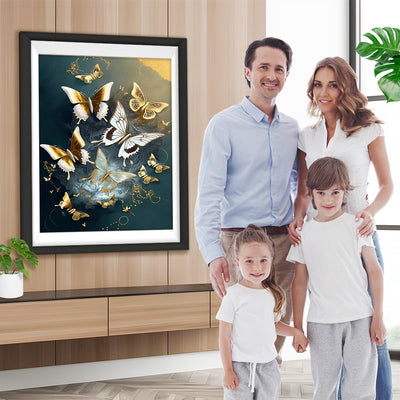 Goldene und weiße Schmetterlinge Diamond Painting