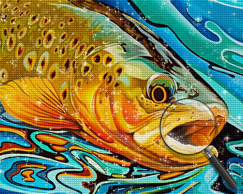Goldener Fisch Diamond Painting