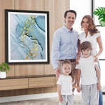 Goldener Fisch in blauem Wasser Diamond Painting