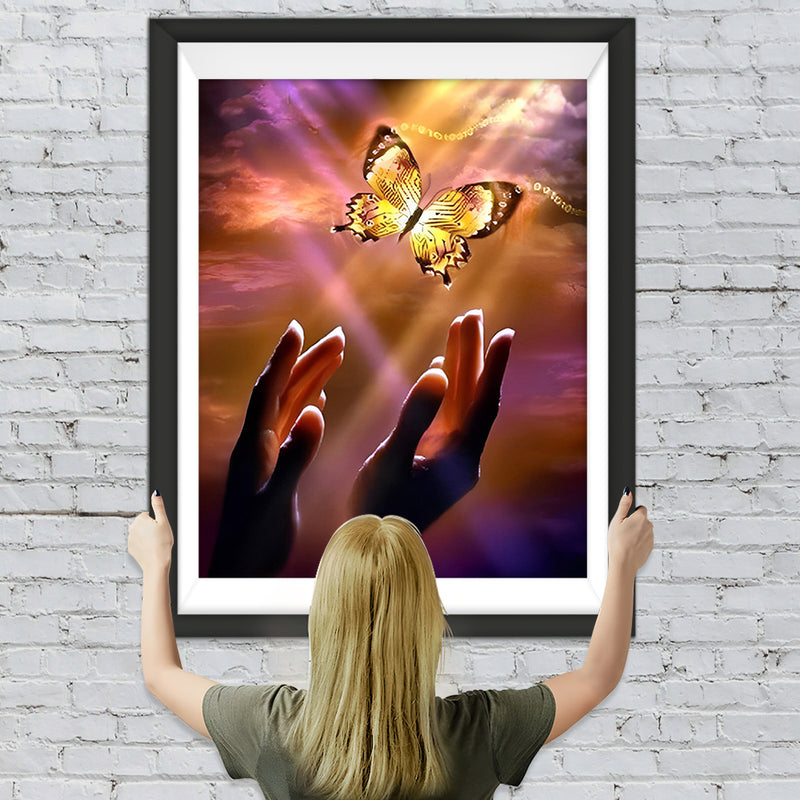 Goldener Schmetterling Diamond Painting