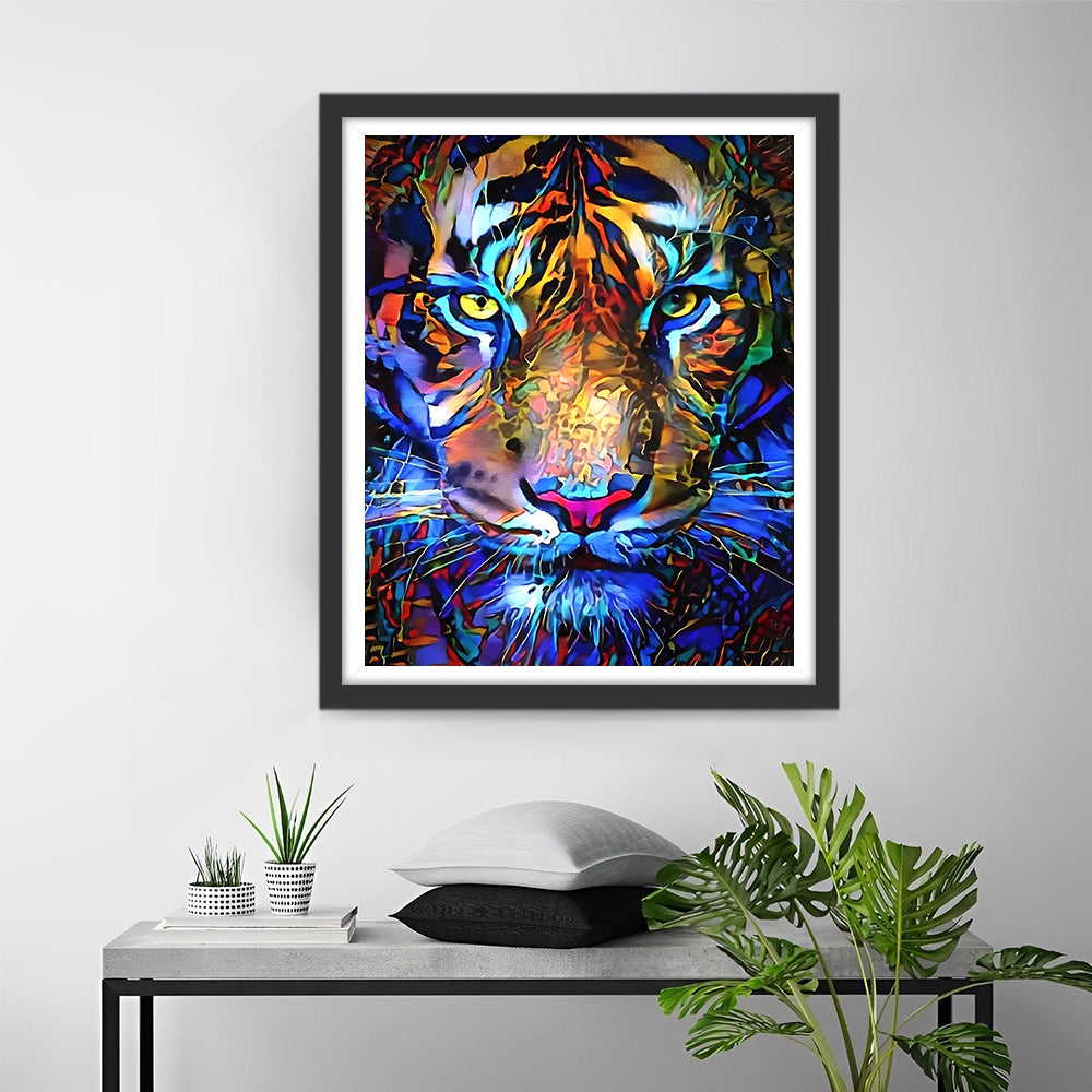 Goldener und Blauer Tiger Diamond Painting