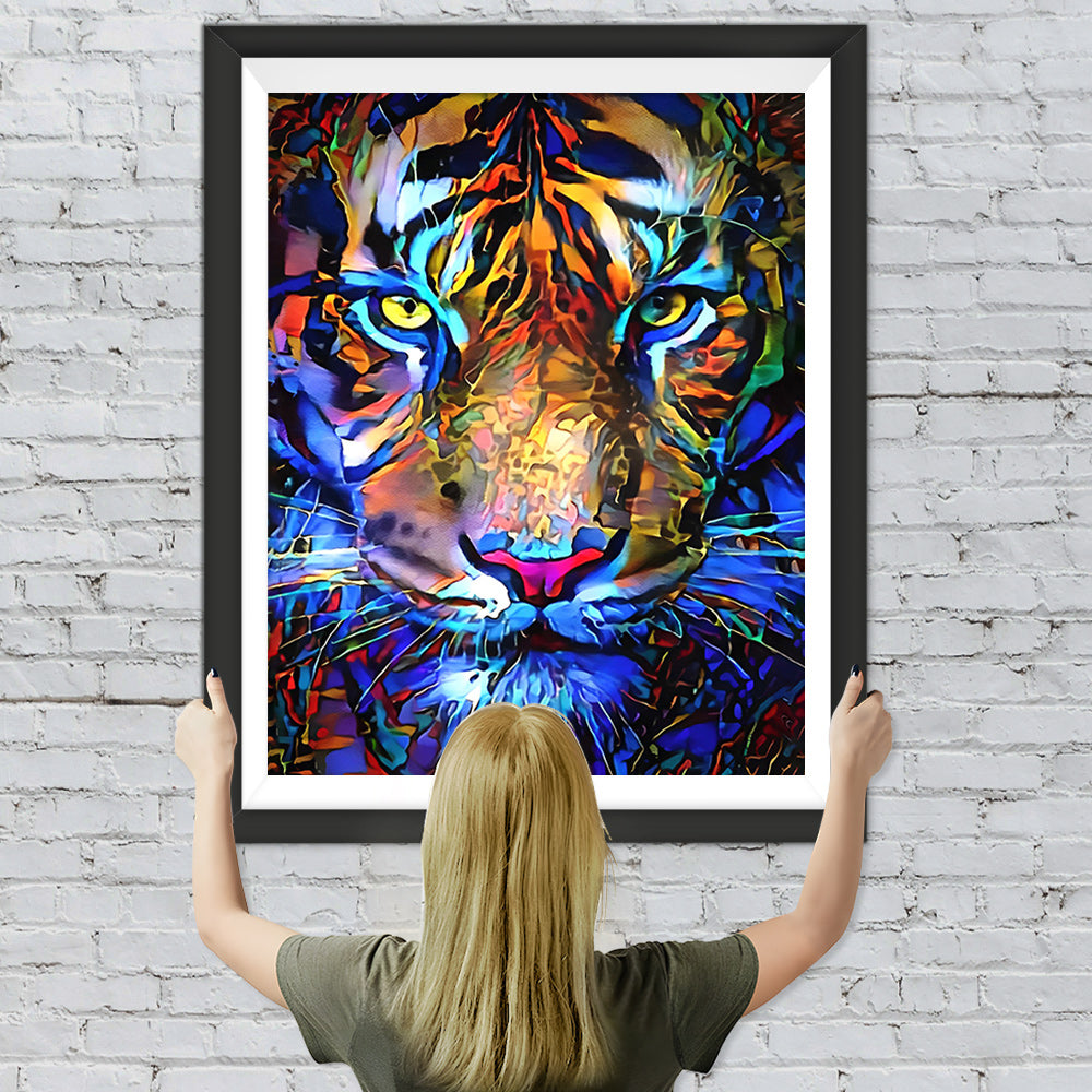 Goldener und Blauer Tiger Diamond Painting