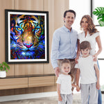 Goldener und Blauer Tiger Diamond Painting