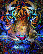 Goldener und Blauer Tiger Diamond Painting
