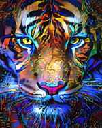 Goldener und Blauer Tiger Diamond Painting