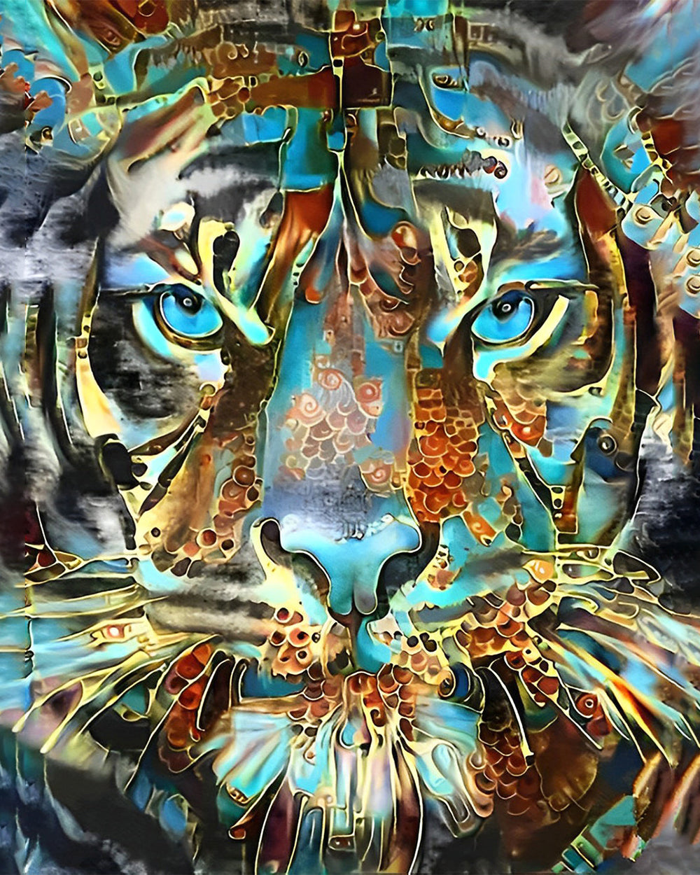 Goldener und gruner Tiger Diamond Painting