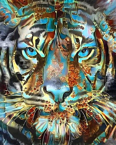Goldener und gruner Tiger Diamond Painting