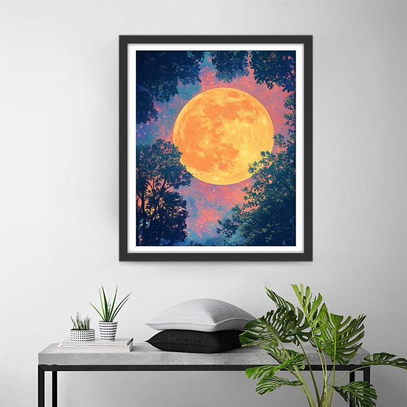 Goldener Vollmond Diamond Painting