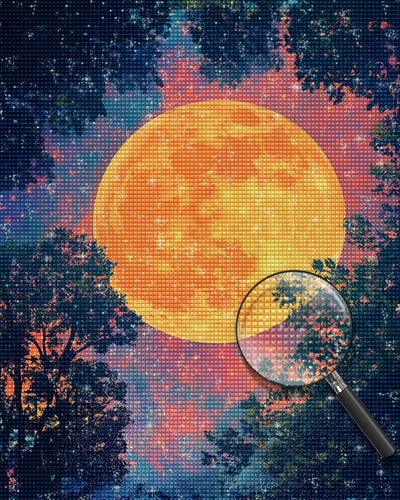Goldener Vollmond Diamond Painting