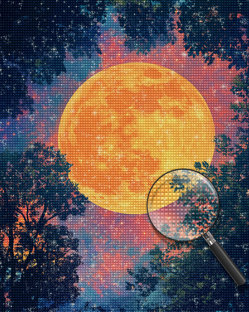Goldener Vollmond Diamond Painting