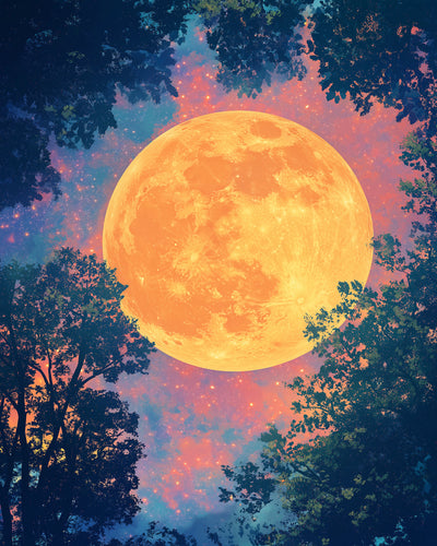 Goldener Vollmond Diamond Painting