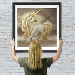 Goldenes Cartoon Einhorn Diamond Painting
