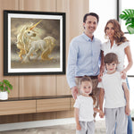 Goldenes Cartoon Einhorn Diamond Painting