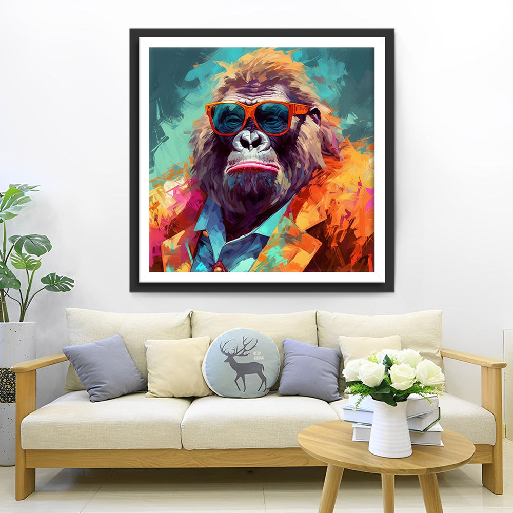 Gorilla mit einer Sonnenbrille Diamond Painting