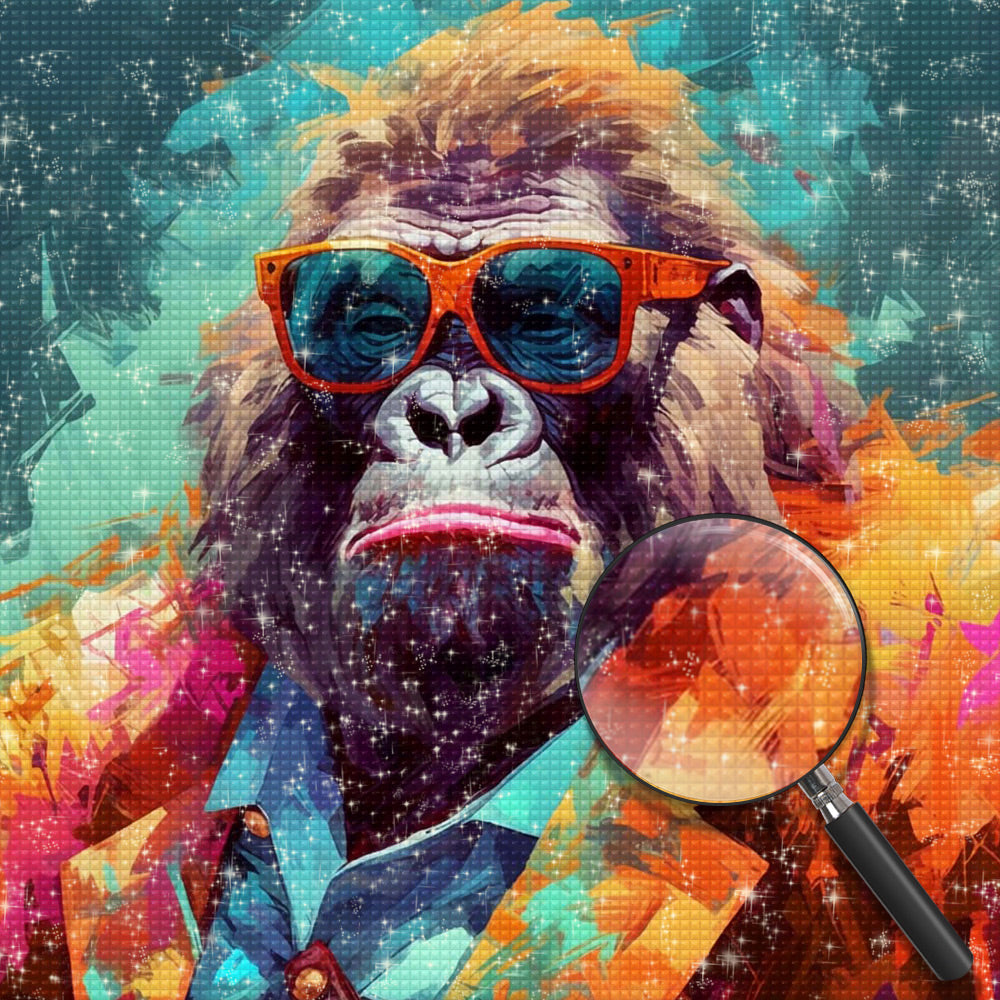 Gorilla mit einer Sonnenbrille Diamond Painting