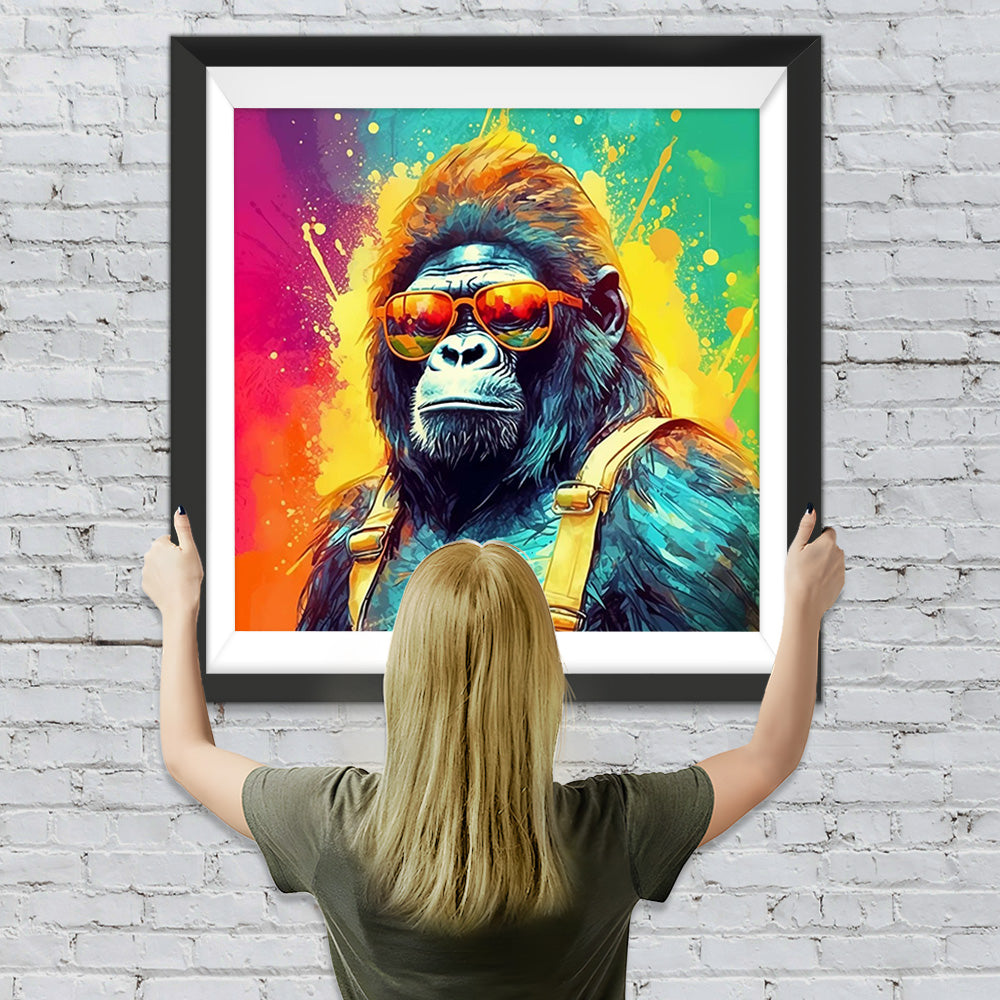 Gorilla mit gelber Sonnenbrille Diamond Painting