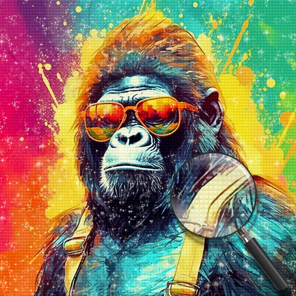 Gorilla mit gelber Sonnenbrille Diamond Painting