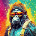 Gorilla mit gelber Sonnenbrille Diamond Painting